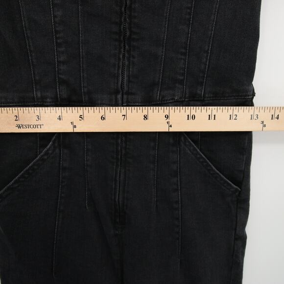 Free People We The Free Jayde Flare Jumpsuit Black Mamba NWT Denim Size S - Picture 6 of 11